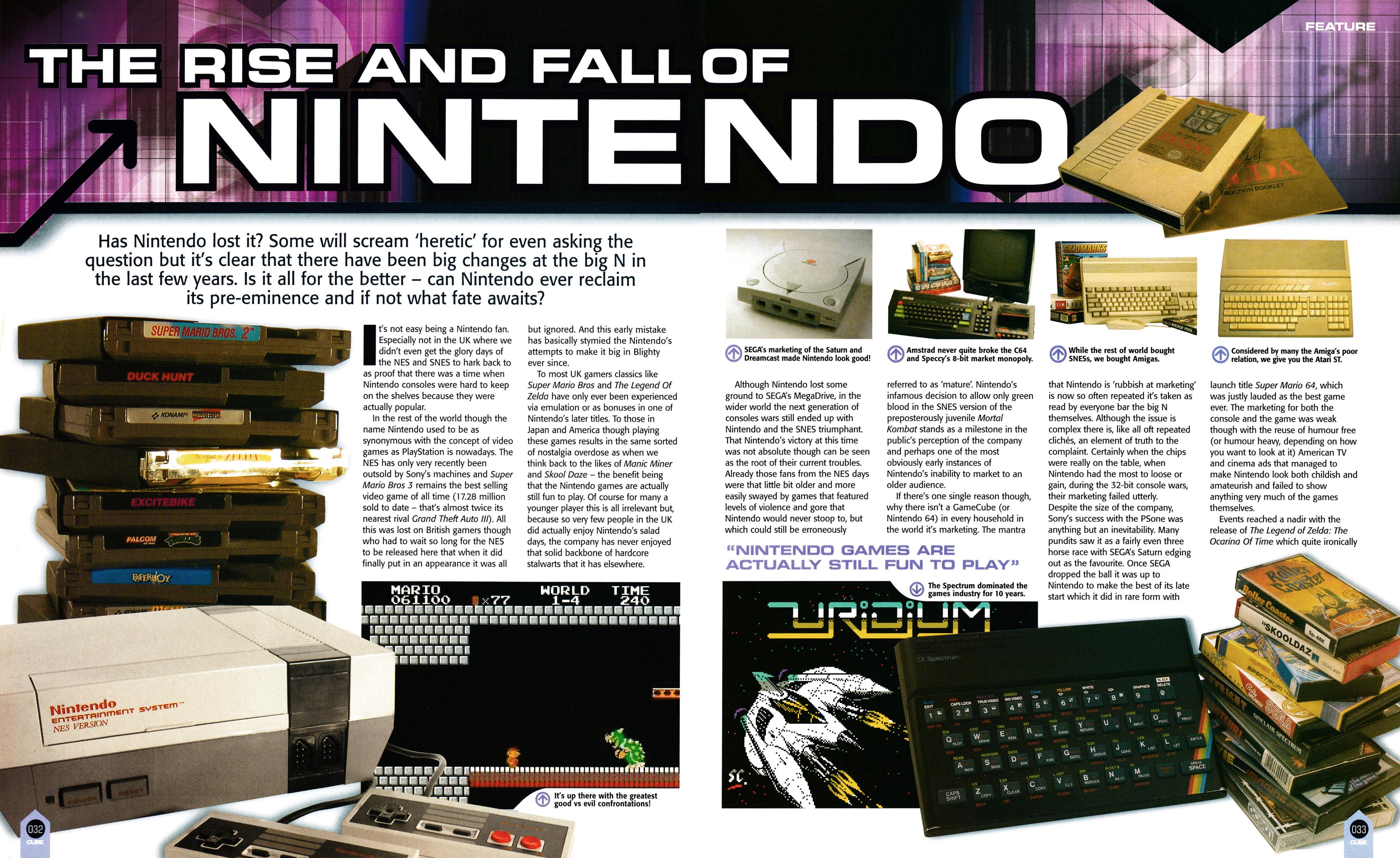 Feature titled The Rise and Fall of Nintendo.
Taken from Cube 32 - June 2004 (UK)